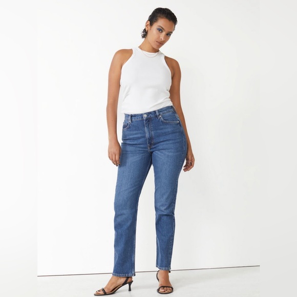 & OTHER STORIES Favorite Cut Slim Straight Leg Jeans - Bright Blue Size 28 NWoT! - Picture 4 of 6